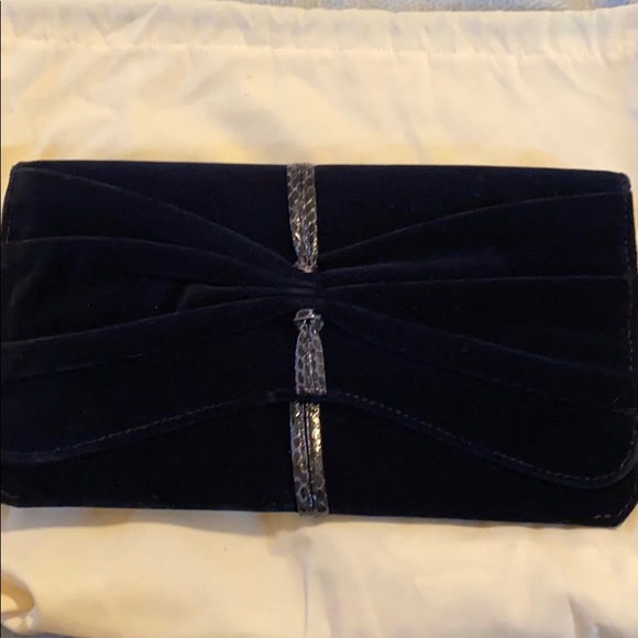 Jill Haber navy velvet clutch - Picture 2 of 5